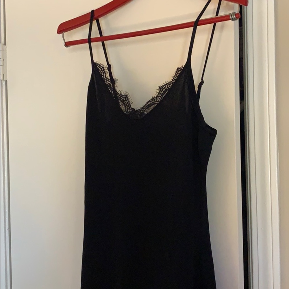 Spaghetti strapped long black XOXO dress